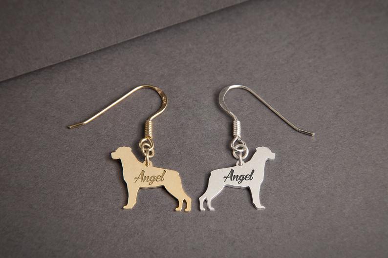 ROTTWEILER Dangle Silver Earring - 1 Main image