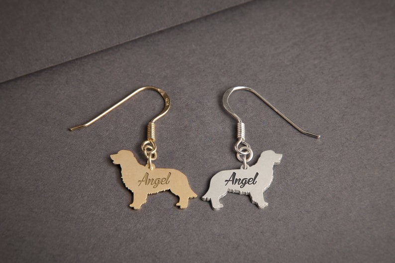 GOLDEN RETRIEVER Dangle Silver Earring - 1 Main image