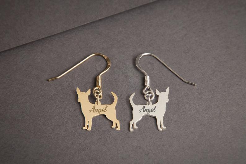 CHIHUAHUA Dangle Silver Earring - 1 Main image