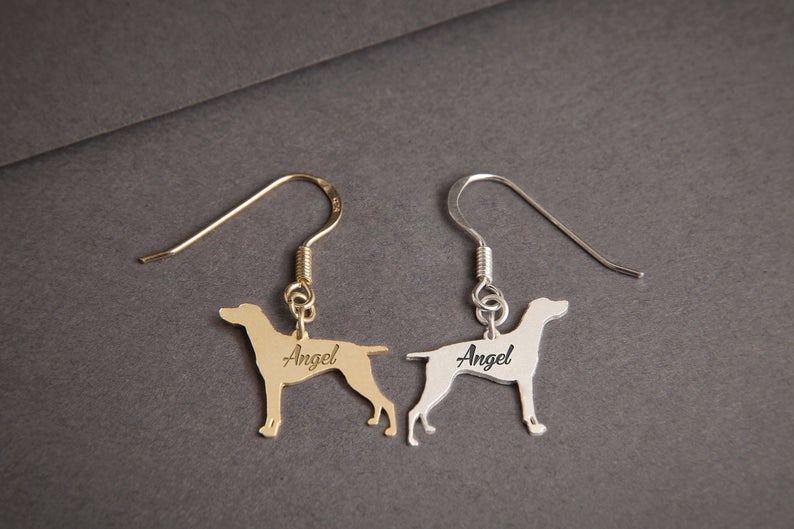 GERMAN SHORTHAIR POINTER Dangle Silver Earring - 1 Main image