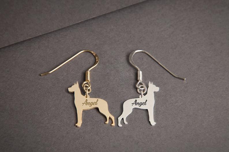 GREAT DANE Dangle Silver Earring - 1 Main image