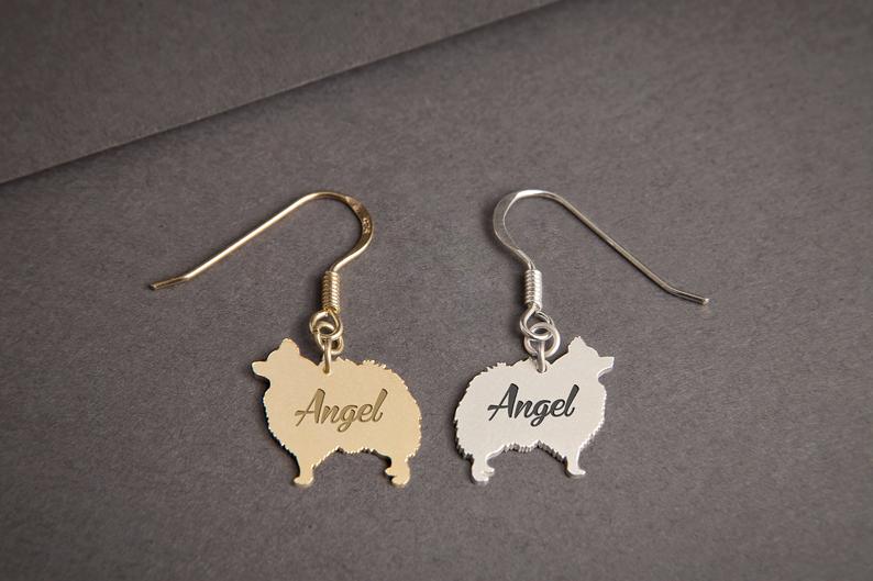 POMERANIAN Dangle Silver Earring - 1 Main image