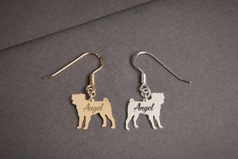 PUG Dangle Silver Earring - 1 Main image