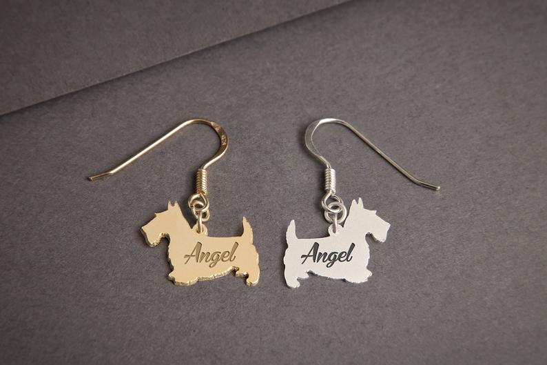 SCOTTISH TERRIER Dangle Silver Earring - 1 Main image