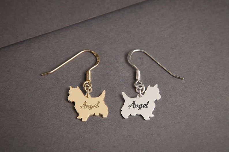 YORKSHIRE-WESTSHIRE TERRIER Dangle Silver Earring - 1 Main image