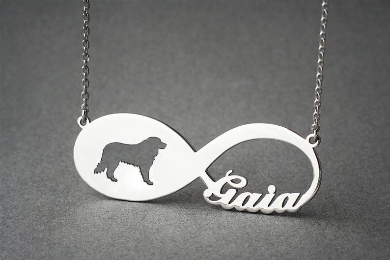 BERNESE MOUNTAIN DOG Infinity Silver Necklace - 1 Main image