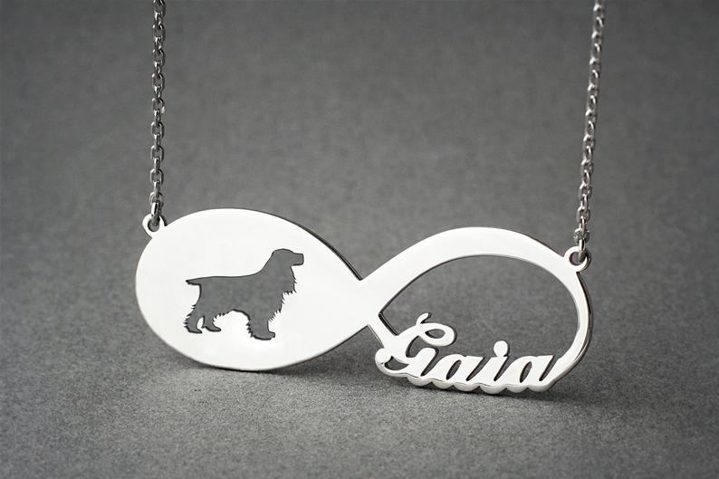 COCKER SPANIEL Infinity Silver Necklace - 1 Main image
