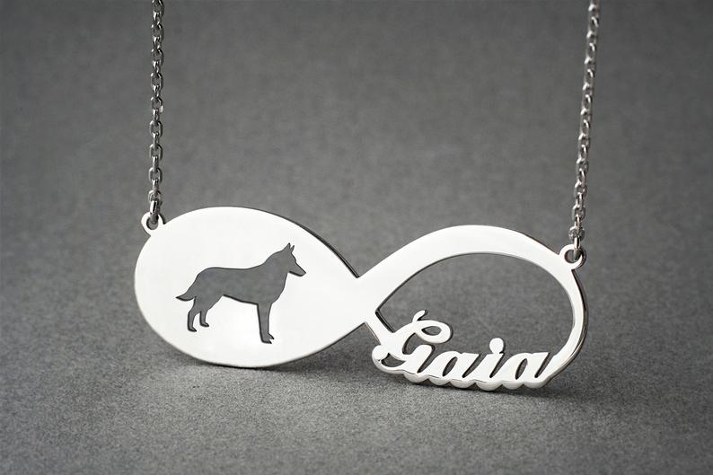 BELGIAN MALINOIS Infinity Silver Necklace - 1