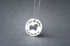 MALTESE TERRIER Disc Silver Necklace - 1