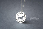 BASSET HOUND  Disc Silver Necklace - 1