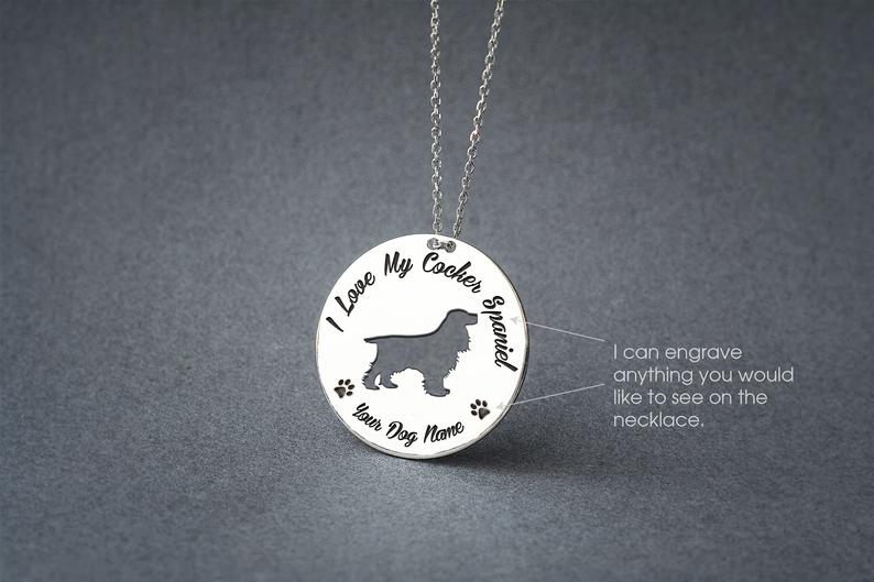 COCKER SPANIEL Disc Silver Necklace - 1 Main image