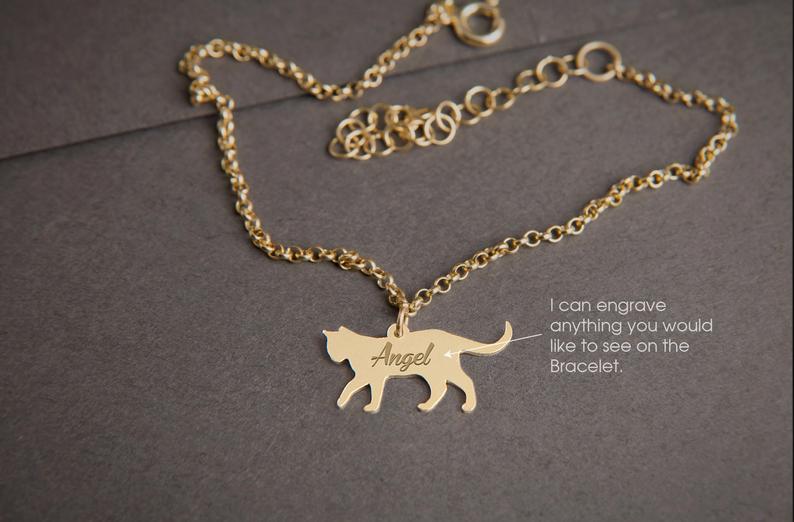 CAT SHORTHAIRED Tiny Silver Bracelet - 1 Main image