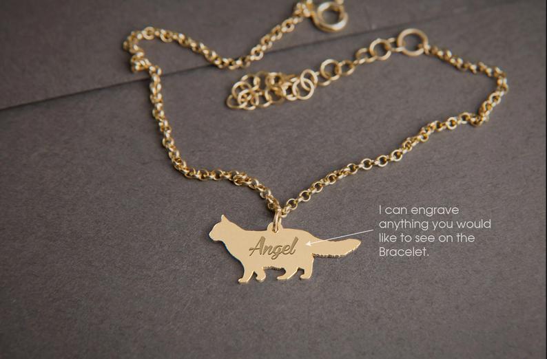 CAT LONGHAIRED Tiny Silver Bracelet - 1 Main image