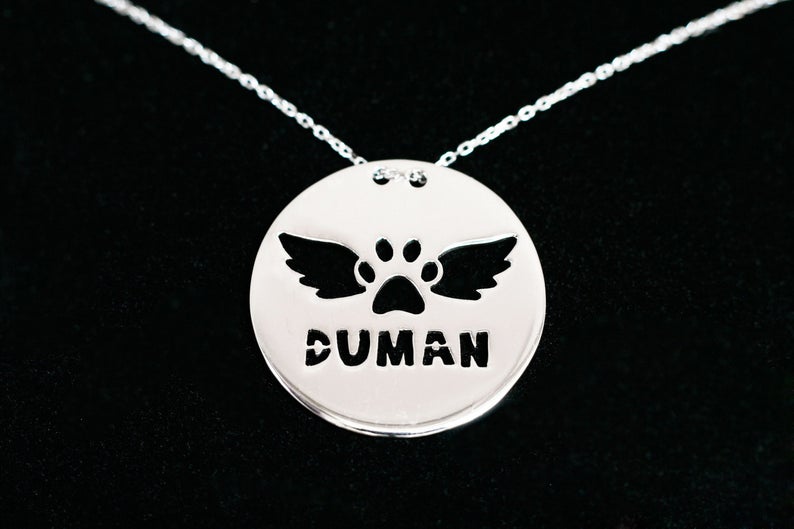 Disc PAW WITH WINGS Necklace - 2