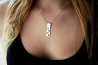 4 PAWS Print Vertical Bar Necklace - 2
