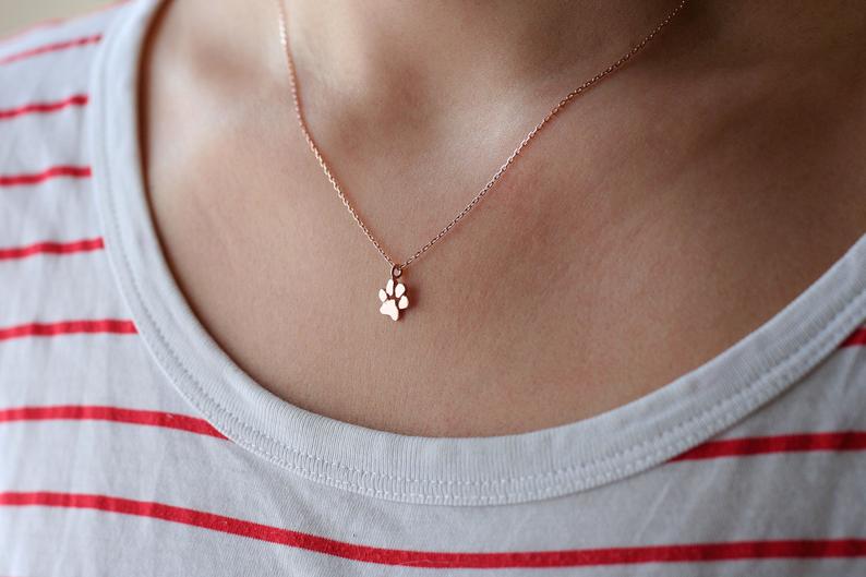 14K GOLD TINY PAW Necklace Secondary image