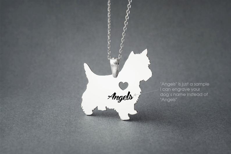 YORKSHIRE \ WESTSHIRE TERRIER Heart Silver Necklace - 1 Main image