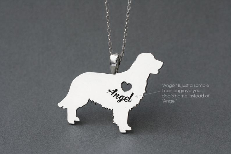 GOLDEN RETRIEVER Heart Silver Necklace - 1 Main image