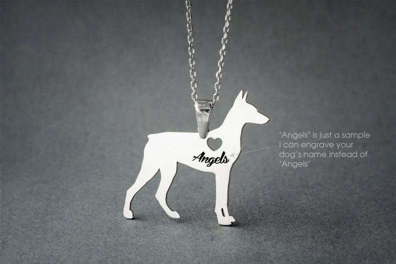 DOBERMAN Heart Silver Necklace - 1 Main image