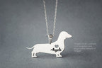 DACHSHUND SHORTHAIRED Heart Silver Necklace - 1