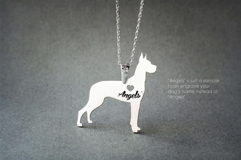 GREAT DANE Heart Silver Necklace - 1 Main image