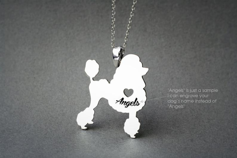 POODLE Heart Silver Necklace - 1 Main image