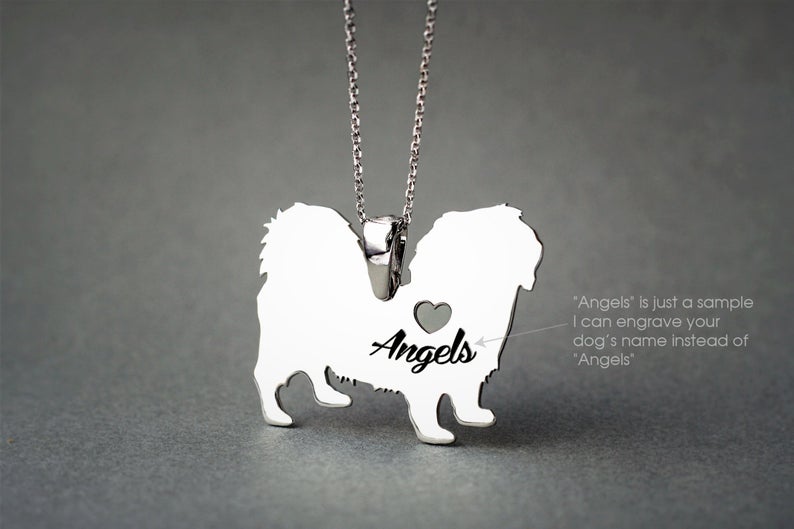 PEKINGESE SHORTHAIRED Heart Silver Necklace - 1 Main image
