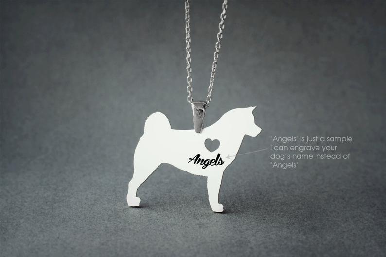 AKITA Heart Silver Necklace - 1 Main image