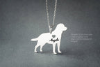 LABRADOR RETRIEVER Heart Silver Necklace - 1