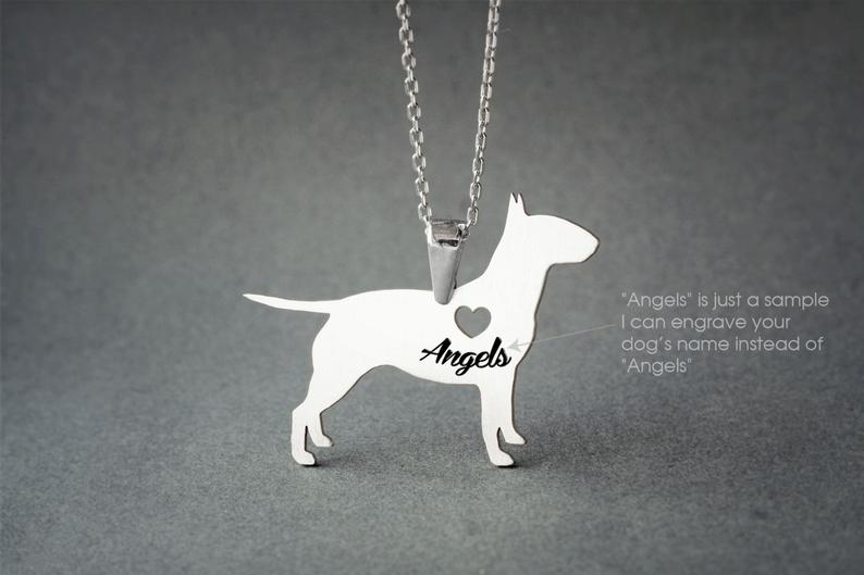 BULL TERRIER Heart Silver Necklace - 1 Main image