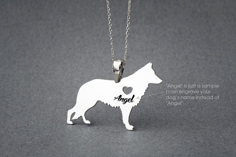 GERMAN SHEPHERD Heart Silver Necklace - 1