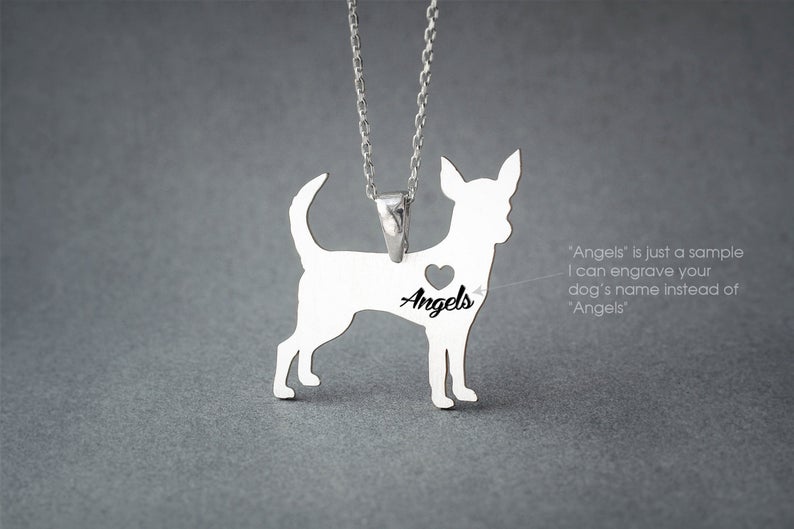 CHIHUAHUA Heart Silver Necklace - 1 Main image