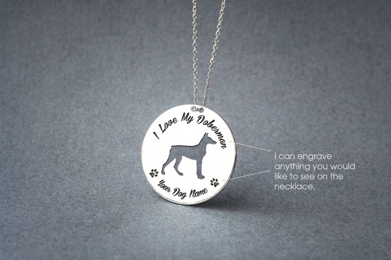 DOBERMAN Disc Silver Necklace - 1 Main image