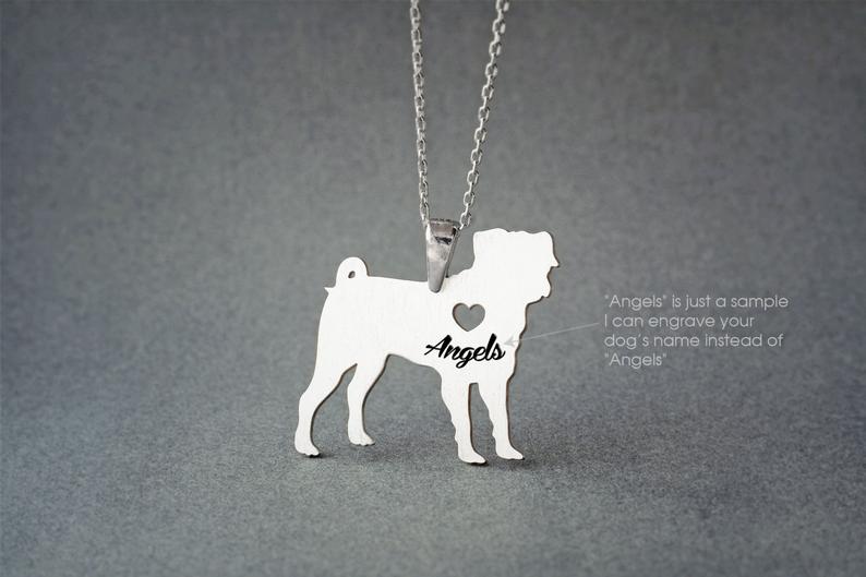 PUG Heart Silver Necklace - 1 Main image