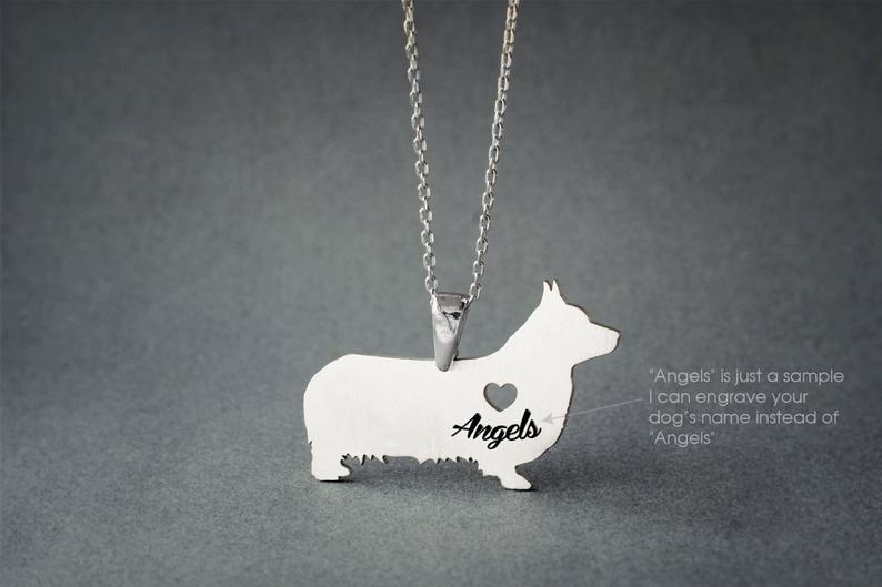 PEMBROKE WELSH CORGI Heart Silver Necklace - 1 Main image