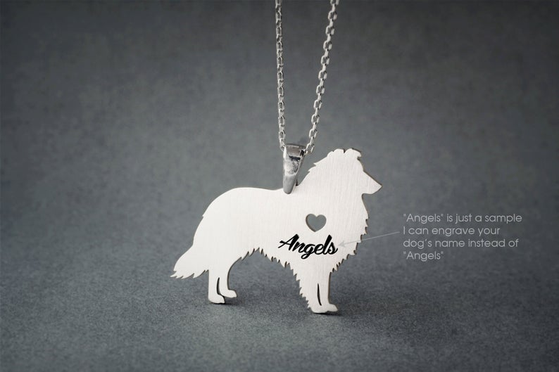 SHETLAND SHEEPDOG Heart Silver Necklace - 1 Main image