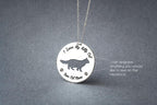 CAT LONGHAIRED Disc Silver Necklace - 1