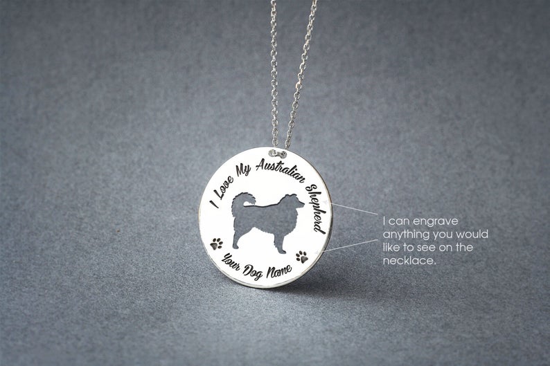 AUSTRALIAN SHEPHERD Disc Silver Necklace - 1 Main image