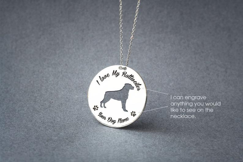 ROTTWEILER Disc Silver Necklace - 1 Main image