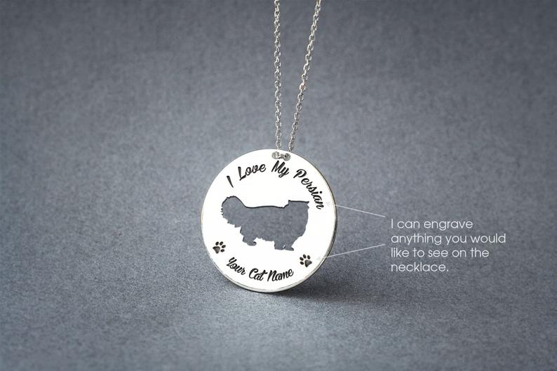 PERSIAN CAT Disc Silver Necklace - 1 Main image
