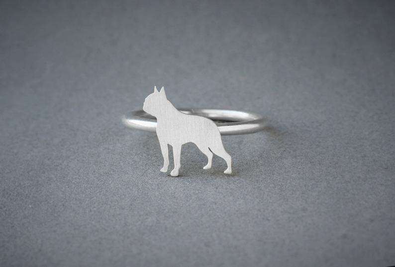 BOSTON TERRIER  Classic Silver Ring - 1 Main image