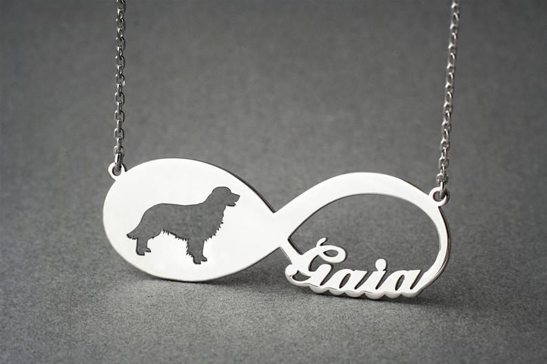 GOLDEN RETRIEVER Infinity Silver Necklace - 1 Main image
