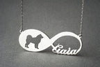 SIBERIAN HUSKY Infinity Silver Necklace - 1