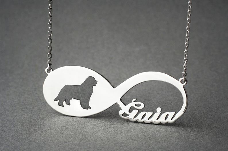 NEWFOUNDLAND DOG Infinity Silver Necklace - 1 Main image