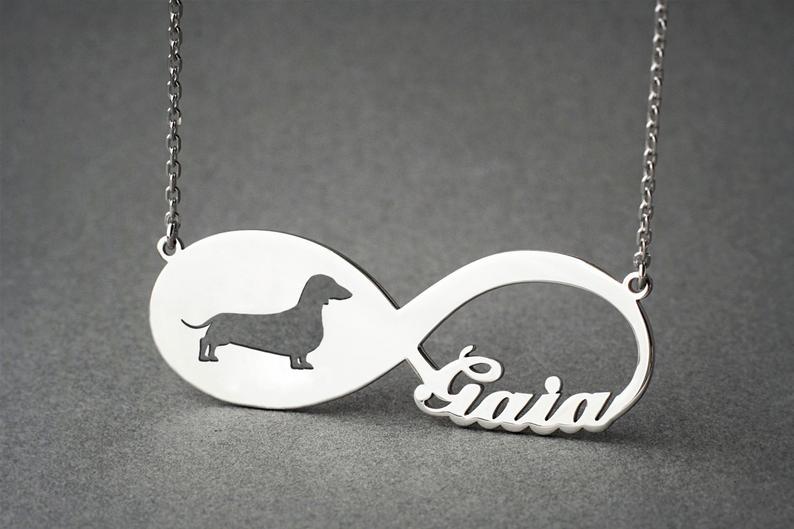 DACHSHUND SHORTHAIRED Infinity Silver Necklace - 1 Main image