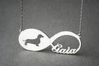 DACHSHUND SHORTHAIRED Infinity Silver Necklace - 1