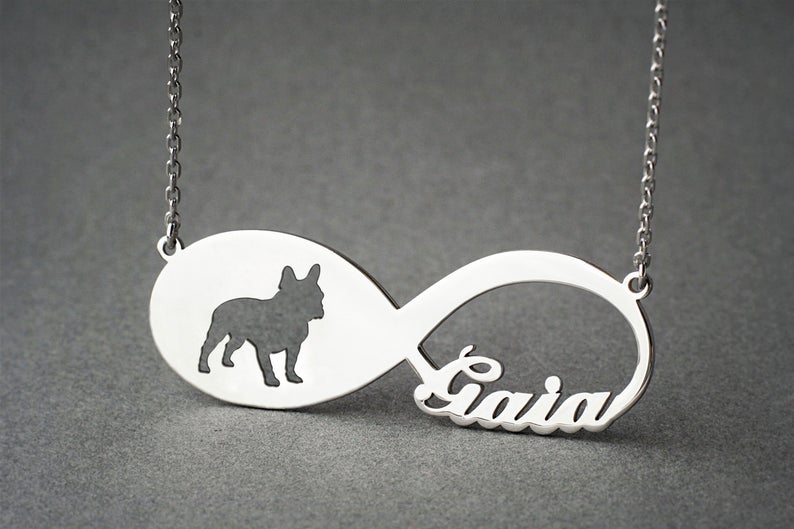 FRENCH BULLDOG Infinity Silver Necklace - 1 Main image