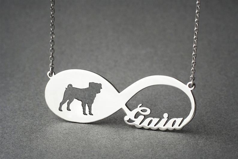 PUG Infinity Silver Necklace - 1 Main image