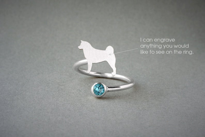 AKITA-Birthstone Silver Ring - 1