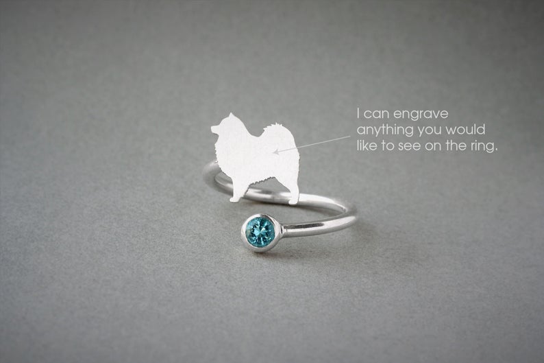 SAMOYED-Birthstone Silver Ring (Copy) - 1 Main image